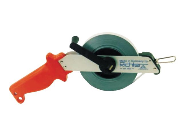 RICHTER pásmo oceľové 30m, šírka 13mm, ľahký kovový rám 414W-SR 30M-B